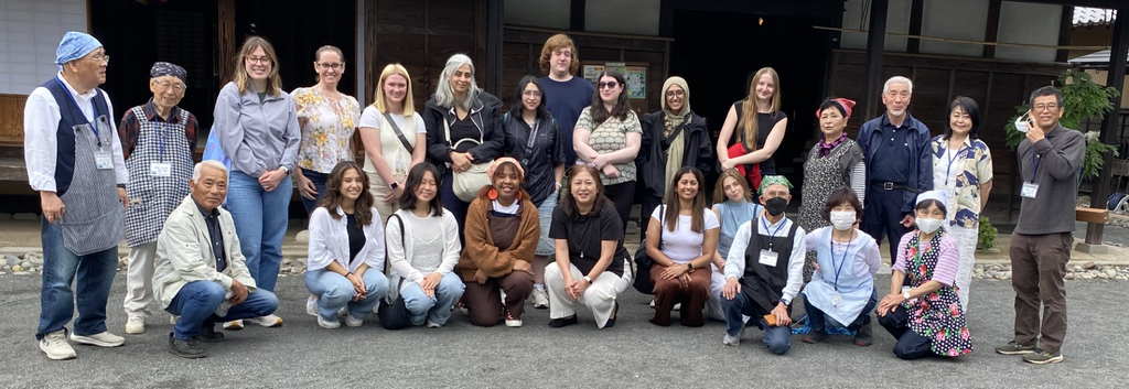 students who studied abroad in Japan pose for a photo